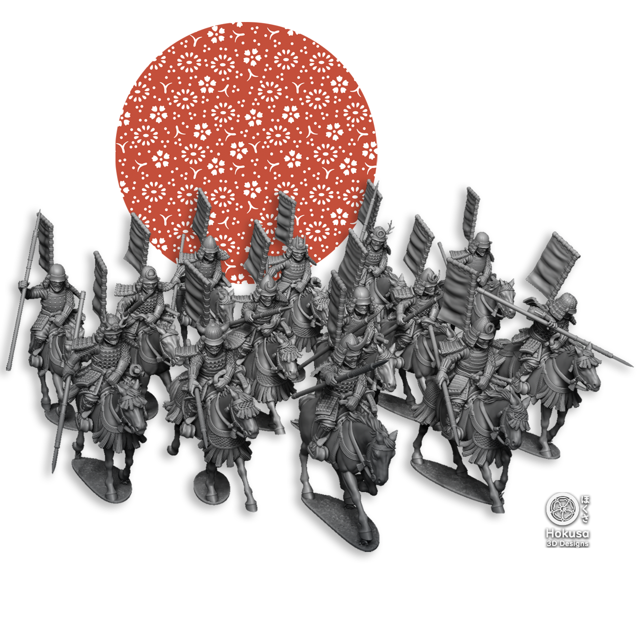 Mounted Samurai Attacking with Yari